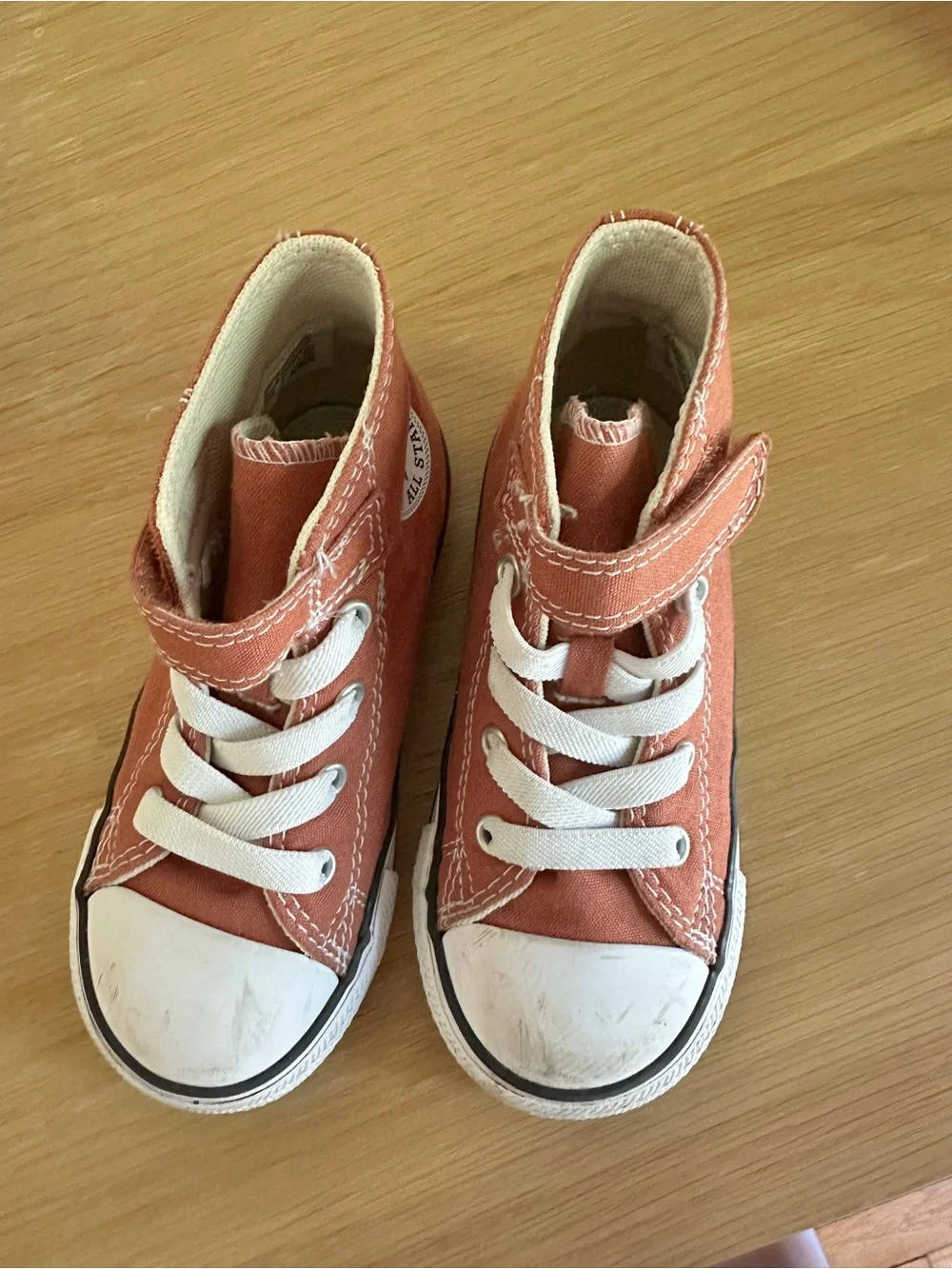Converse Kids High-Top Sneakers in Rust Orange with White Accents